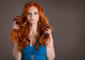 young woman with red hair.