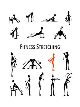 Fitness stretching set, sketch for your design