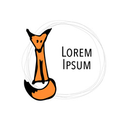 Cute fox, sketch for your design