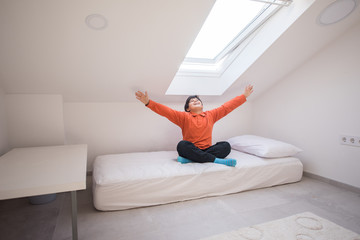 Child inside interior of modern home