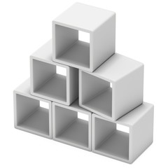 Product display boxes. 3D render isolated on white. Platform or Stand Illustration. Template for Object Presentation.