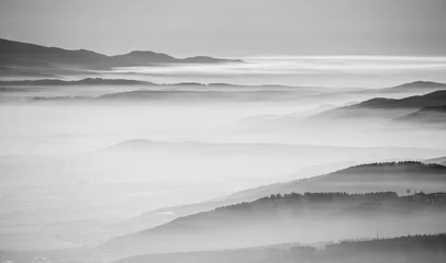 Foto auf Acrylglas Grau Schwarz-weiße Landschaft