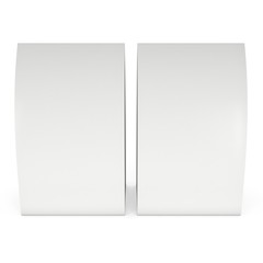 Two blank paper tent cards. 3d render illustration isolated. Table cards mock up on white background.