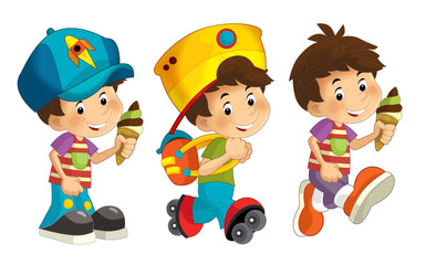 Cartoon set of young boys - illustration for children