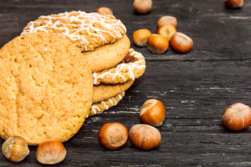 Cookies and nuts on the table.