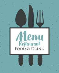 banner for a restaurant menu with cutlery