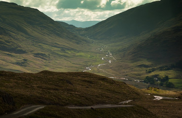 Looking from Hardknott to Wrynose, Lakeland Passes.