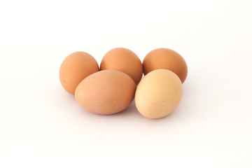 Eggs on a white background.