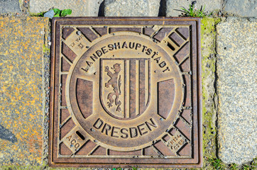 Hatch of sewage in Dresden, Germany Saxony, Germany