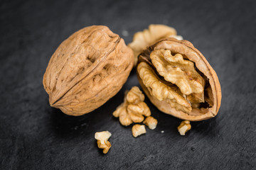 Walnuts (selective focus, close-up shot)