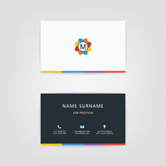 M Simple Alphabet Business Card Using For Business or personal