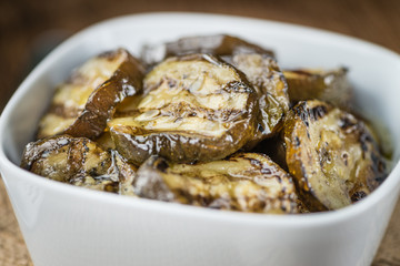 Portion of Zucchinis (grilled) (selective focus)