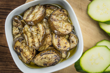 Portion of Zucchinis (grilled) (selective focus)