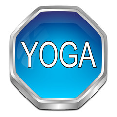 Yoga button - 3D illustration
