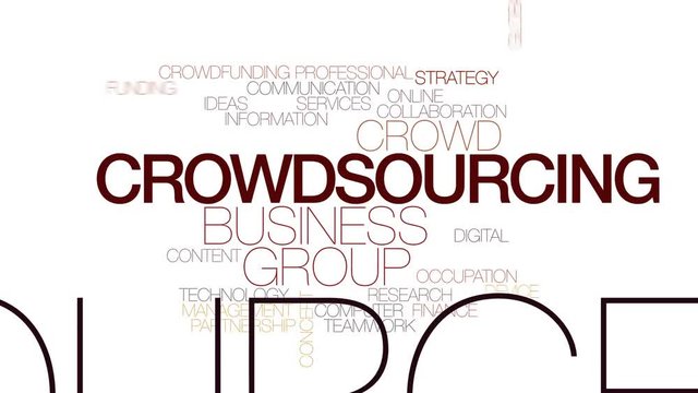 Crowdsourcing animated word cloud. Kinetic typography.