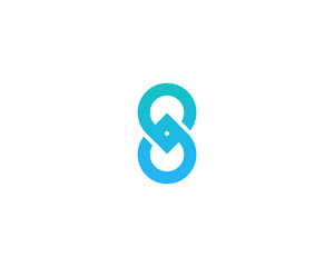 Initial Letter S Pin Logo Design Element
