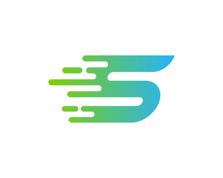 Initial Letter S Speed Logo Design Element