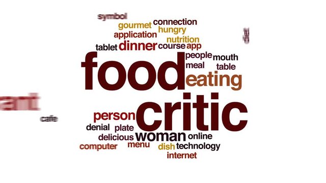 Food critic animated word cloud.