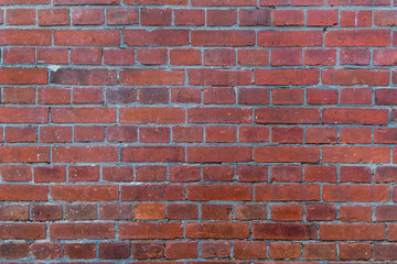 Grunge red brick wall texture background.