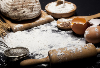 Ingredients and utensils for the preparation of bakery products