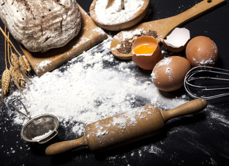 Ingredients and utensils for the preparation of bakery products