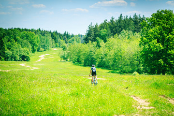 Young Man Riding His Mountain Bike