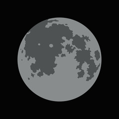 Full Moon Simple Icon. Vector