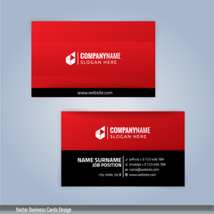 Red and Black modern business card template, Illustration Vector 10