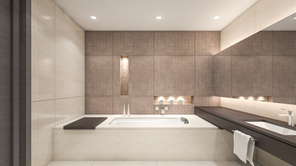 Oriental Bathroom / 3D Rendering