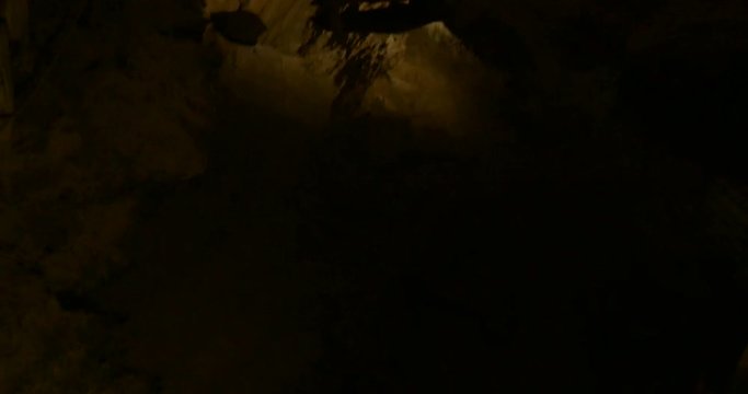 Stalactites and stalagmites in the &ldquo;Antro del Corchia&rdquo; limestone cave, Italy