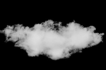 Single white cloud on black background