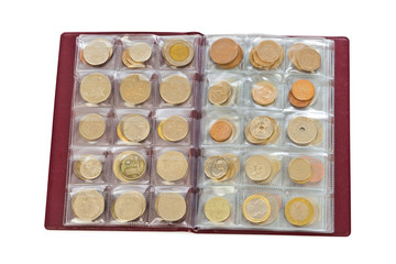 Collection of world money coins in album