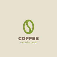 Obraz premium Coffee bean Logo design vector Linear. Coffee shop Logotype icon