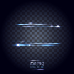 abstract lens banner with stars and flares on transparent backgr