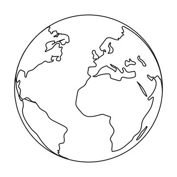 Earth icon in outline style isolated on white background. Bio and ecology  symbol stock vector illustration. Stock Vector | Adobe Stock
