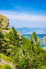 Fototapeta na wymiar Panoramic view on sea bay near Kotor, Montenegro.