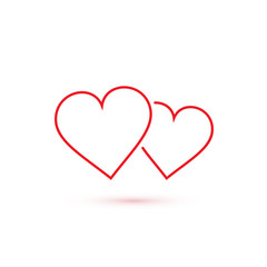 Two hearts icon vector