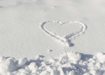 Heart in the snow. 