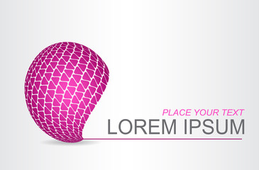 Logo stylized spherical surface with abstract shapes
