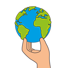 save the world planet ecology vector illustration design