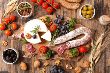 charcuterie and cheeses