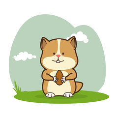 Obraz na płótnie Canvas cute hamster isolated icon vector illustration design