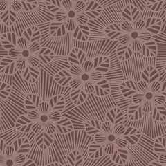 Seamless flower pattern in brown colors.