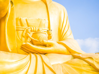 Gold Giant Buddha, Main Buddha Statue at Sanbanggulsa Temple, Sa