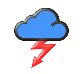 chmura burzowa ikona - obrazy, fototapety, plakaty