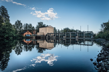 Fototapeta premium Hydro elctric power plant in Fagersta Sweden 