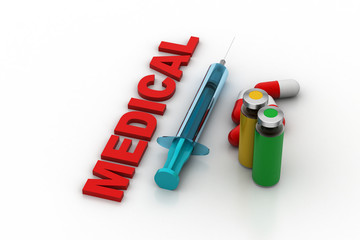   Medicines with syringe