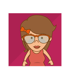 woman character hipster style vector illustration design