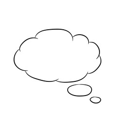 Cloud thought fly white of vector illustrations