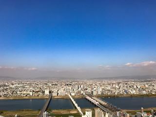 Osaka sunset to night amidst the winds of change